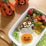 簡単キャラ弁☆ハロウィン的ロコモコ丼弁当♪